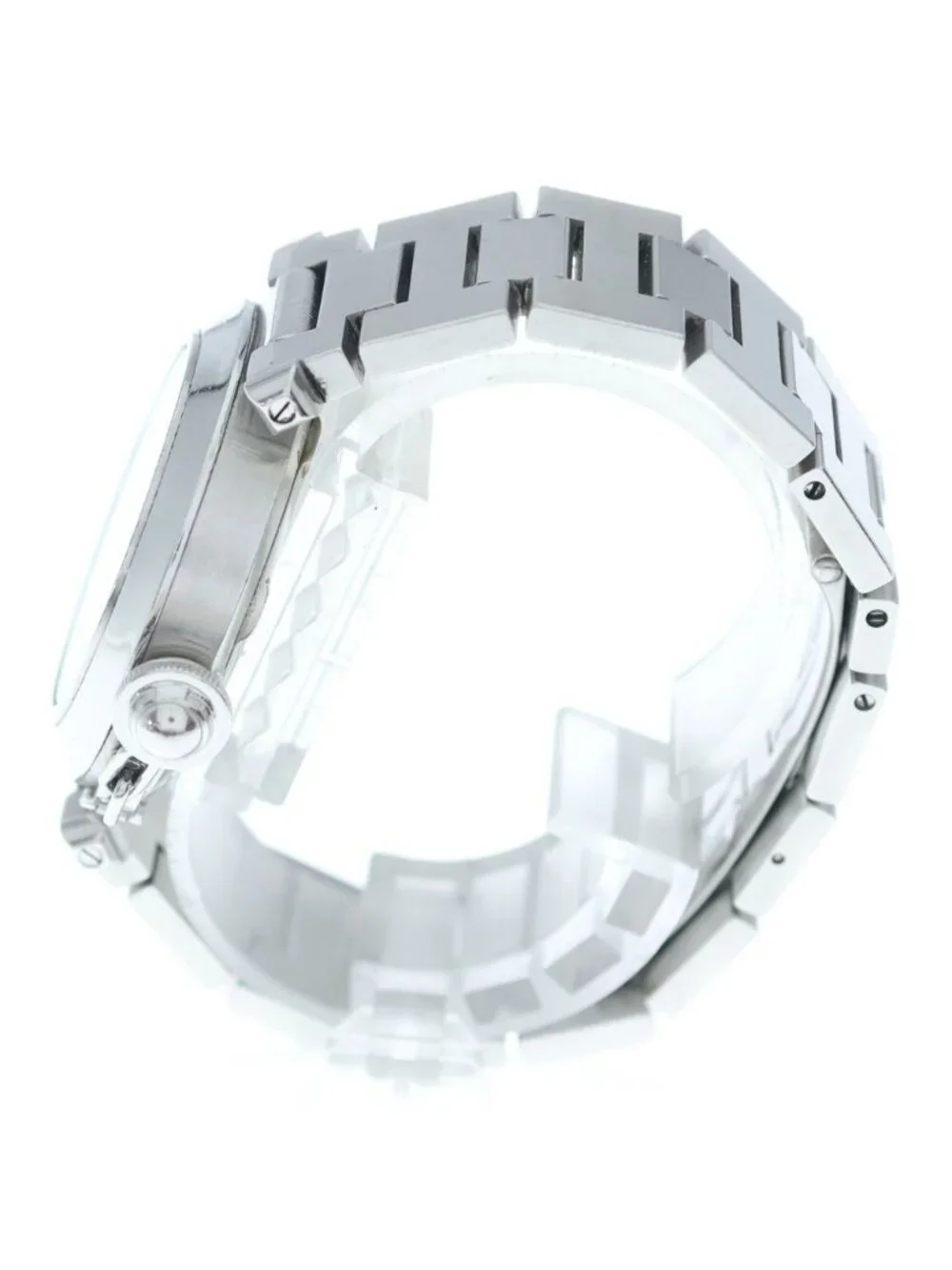 Cartier Pasha C Big Date White Dial Automatic Winding Watch Silver